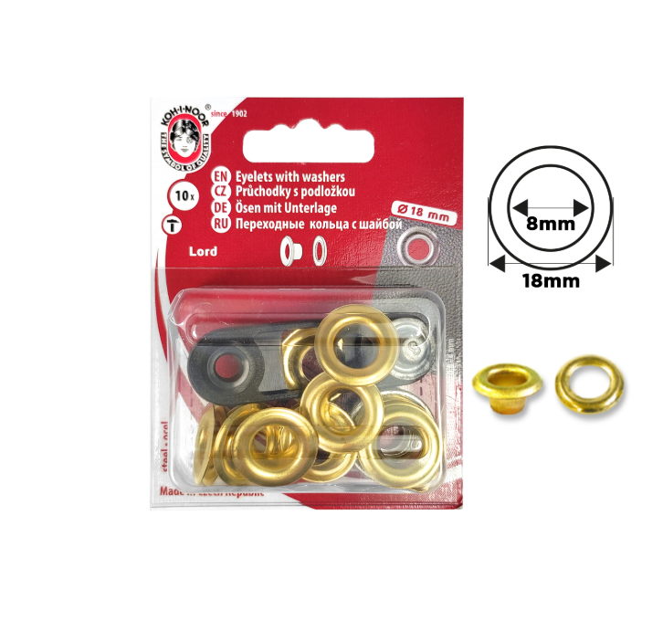 Oeillets avec rondelles + outil de pose 8mm et 12mm