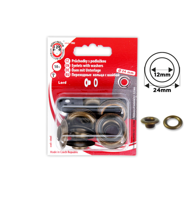 Oeillets avec rondelles + outil de pose 8mm et 12mm