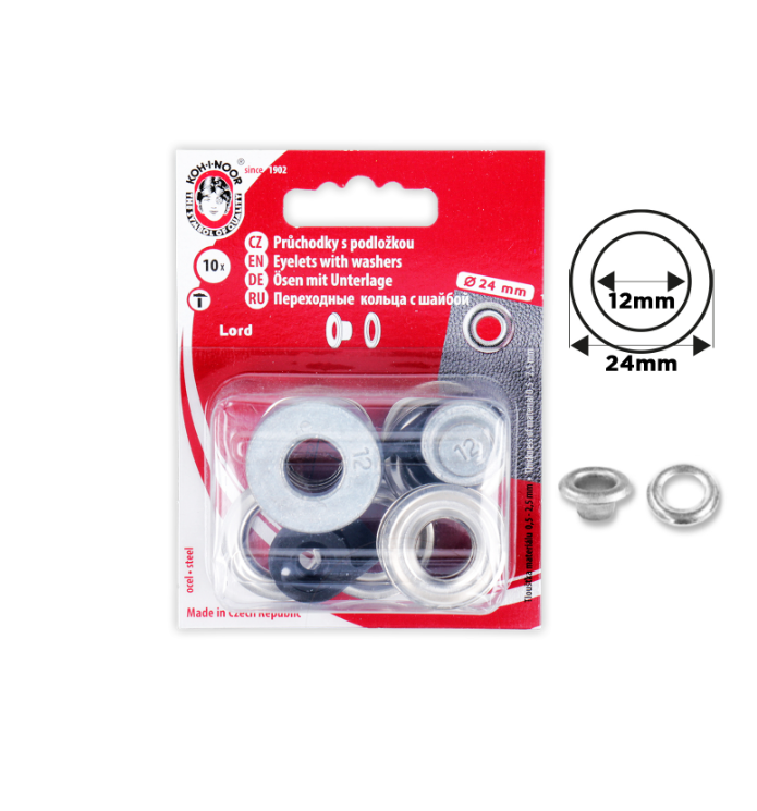 Oeillets avec rondelles + outil de pose 8mm et 12mm