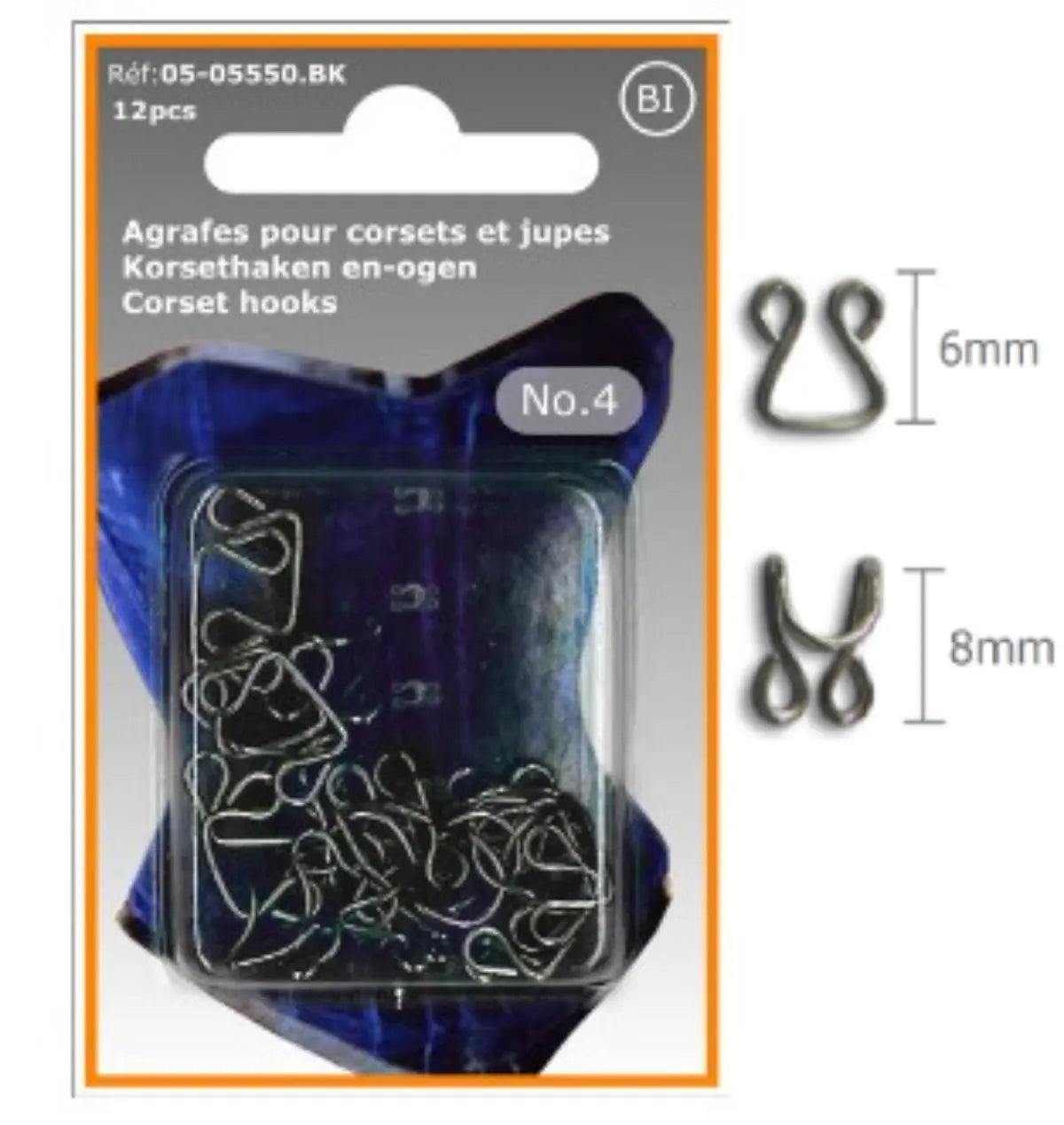 Agrafes pour corset et jupe